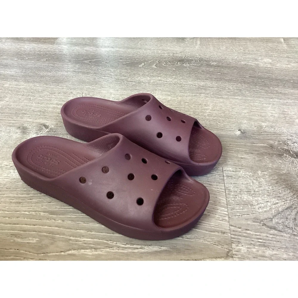 Crocs Womens Size 10 Classic Platform Slide Sandals Iconic Comfort Shoes